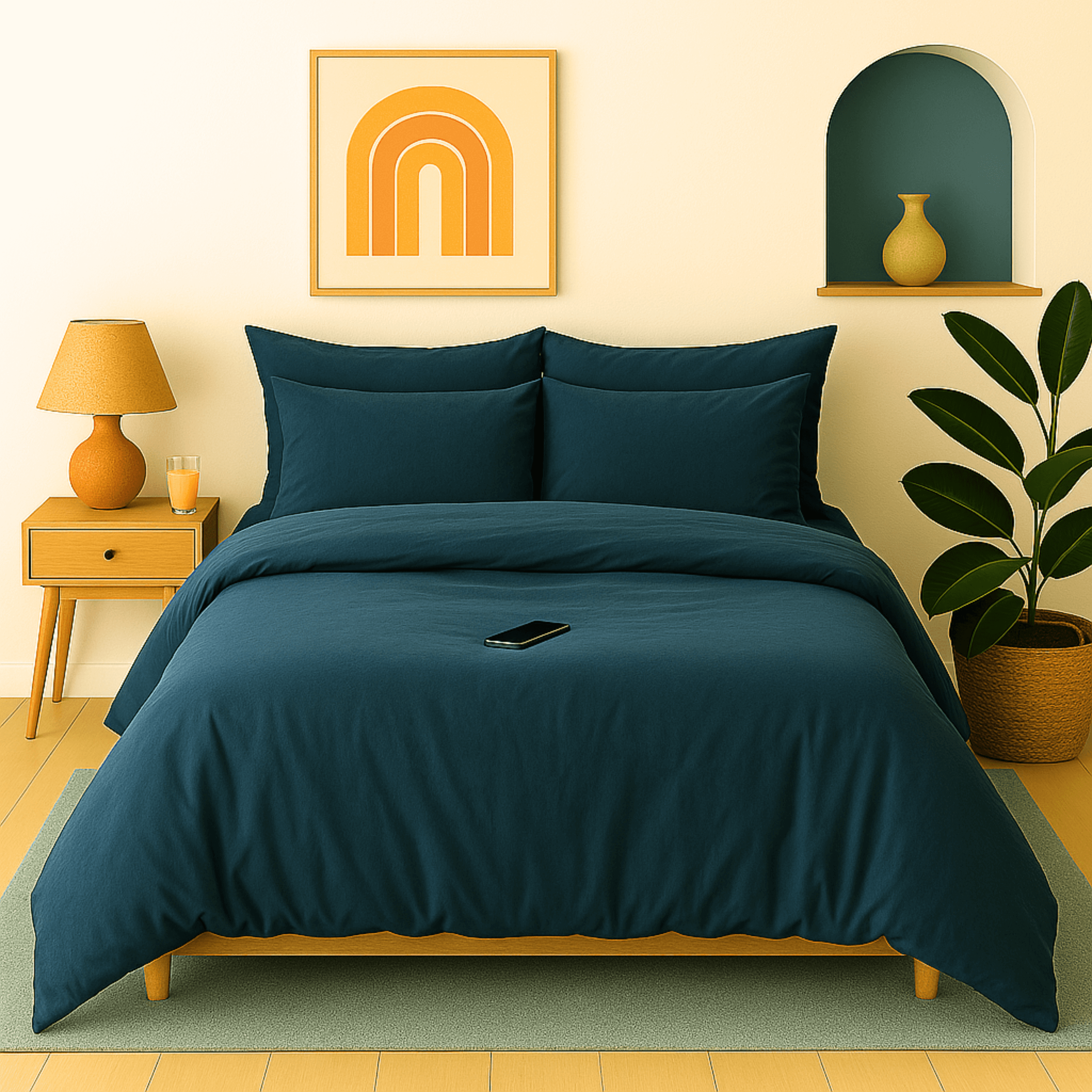Collection de linge de lit en percale de coton, alliant douceur, légèreté et élégance pour une chambre confortable et raffinée