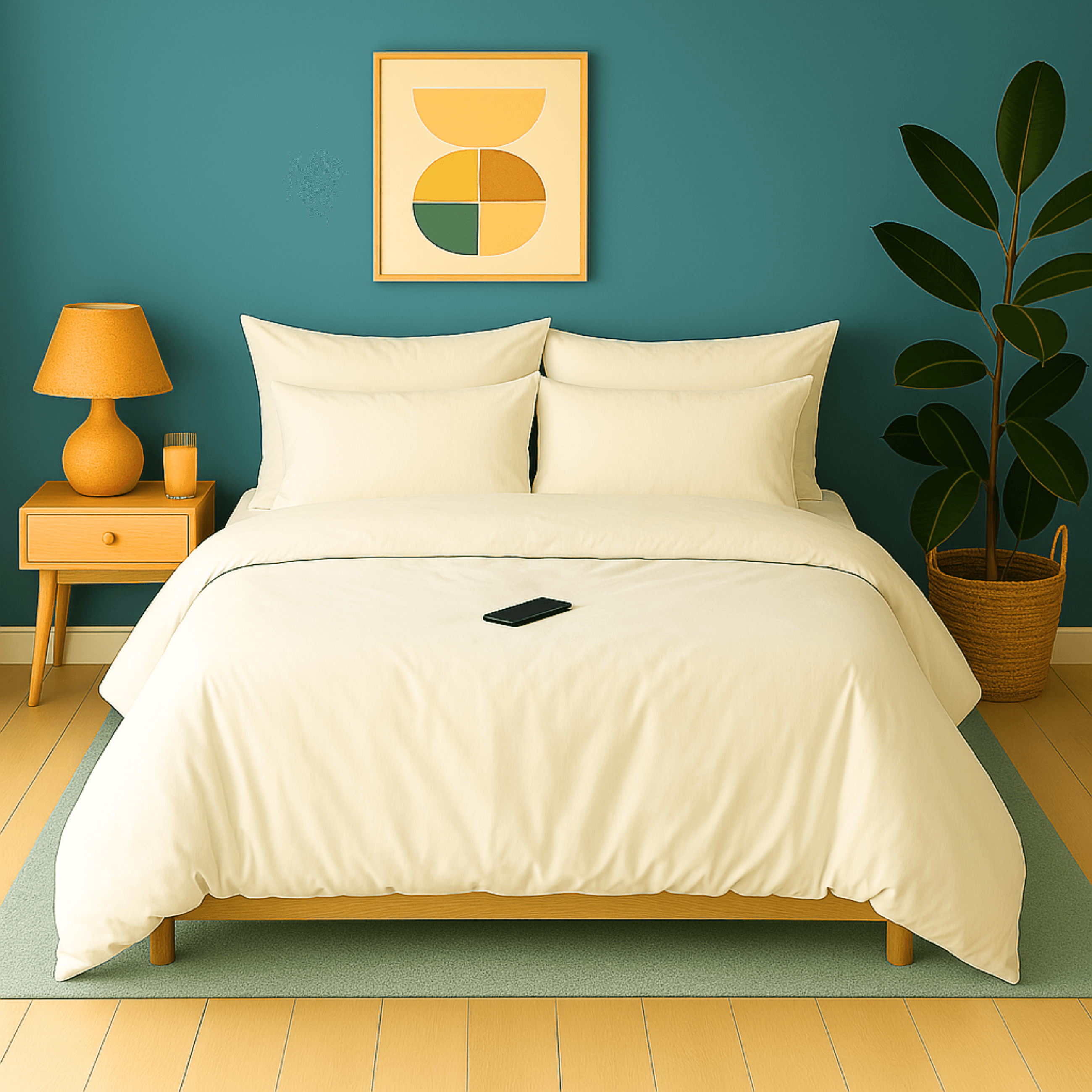 Housse de couette unie en percale de coton blanc – housse de couette et taies d'oreiller chaleureuses et réconfortante houz'bed
