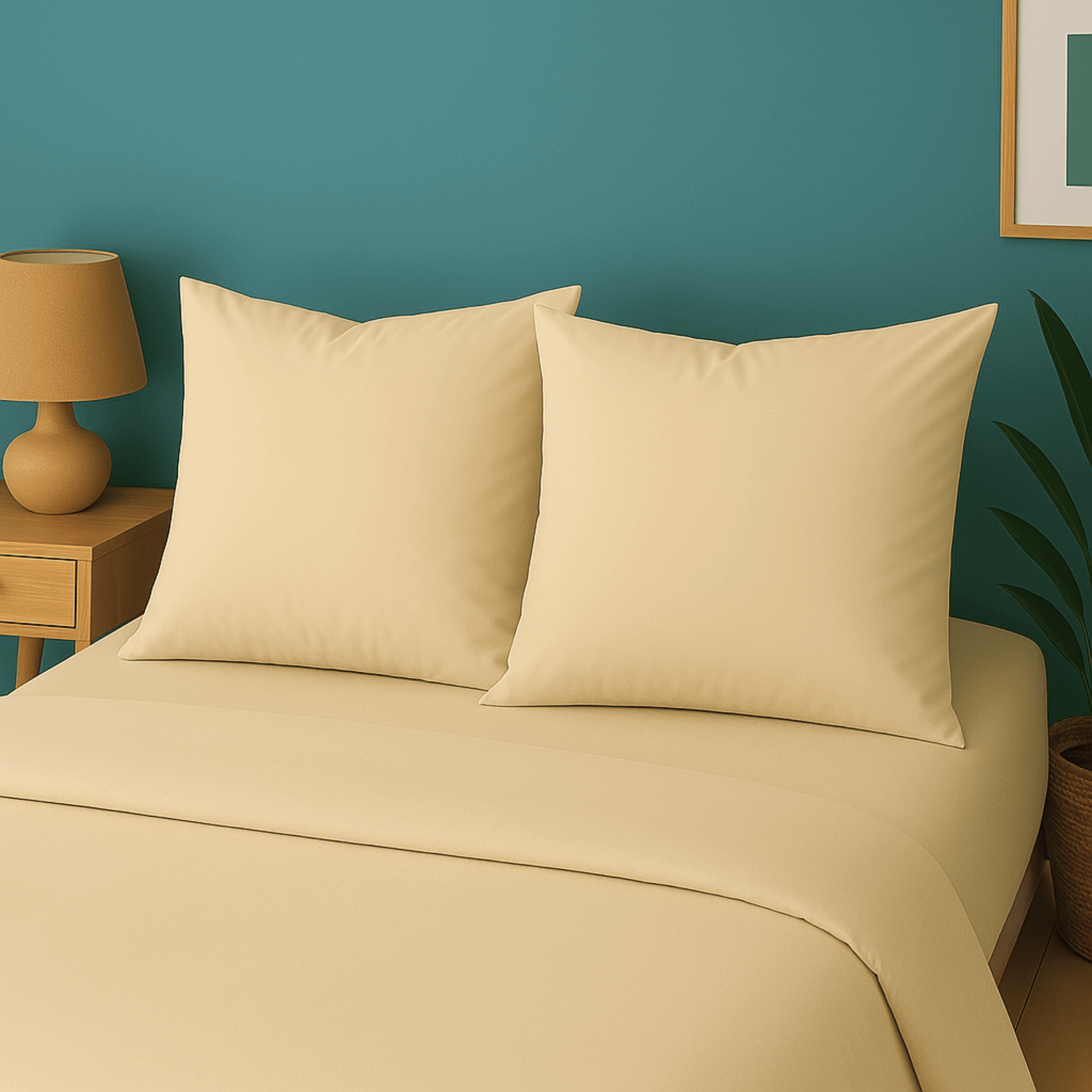 taies d'oreillers unies en percale de coton beige – housse de couette et taies d'oreiller douces et apaisantes houz'bed