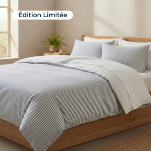 Housse de couette zippée facile à mettre en percale de coton COTTAGE