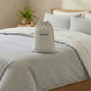 Housse de couette zippée facile à mettre en percale de coton COTTAGE