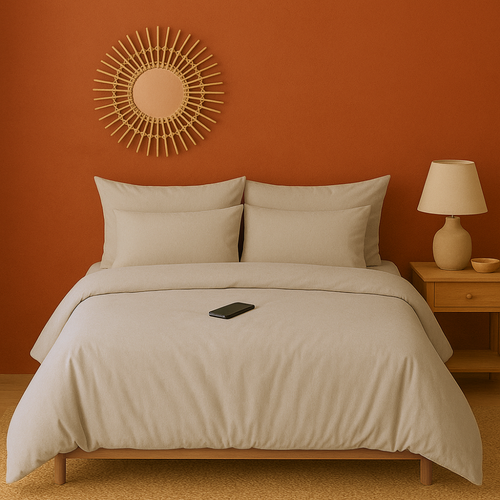 Housse de couette zippée facile à mettre en percale de coton ORGANIC