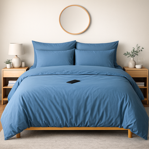 Housse de couette zippée facile à mettre en percale de coton URANO