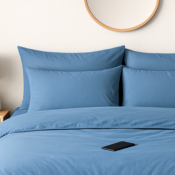 Housse de couette zippée facile à mettre en percale de coton URANO