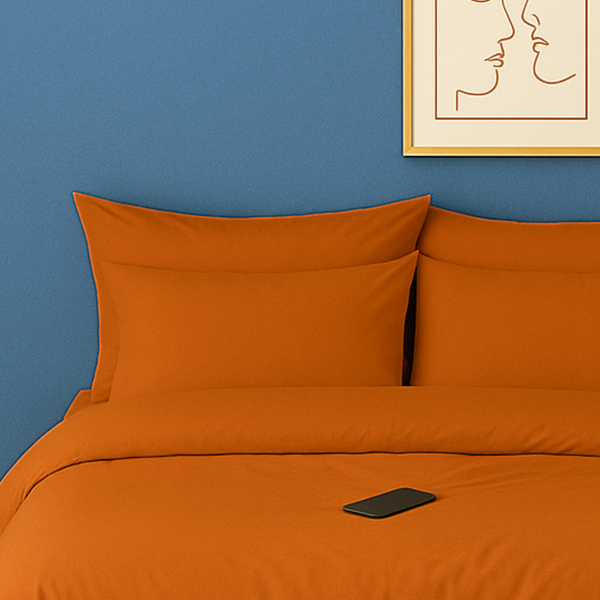 Housse de couette zippée facile à mettre en percale de coton TERRA