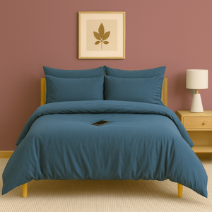 Housse de couette zippée facile à mettre en percale de coton OSLO