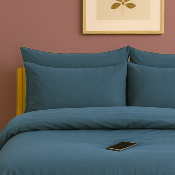 Housse de couette zippée facile à mettre en percale de coton OSLO