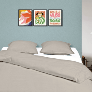 Parure de lit unie en gaze de coton gris clair – housse de couette et taies d'oreiller sobres et modernes houz'bed