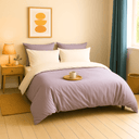 Parure de lit en gaze de coton bicolore vert amande et blanc – housse de couette et taies d'oreiller fraîches et naturelles houz'bed